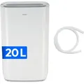MEDION DH20 Luftentfeuchter elektrisch (bis zu 100m3 (20m2), 20Liter/24h, 43db leise, elektrischer Raumentfeuchter, Normalbetrieb, Wäschemodus, ... - Weiß