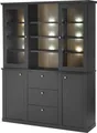 Home affaire Buffet Lincoln, Hochschrank im Landhausstil, moderner Schrank edles Design, messingfarbene Knopfgriffe, vielseitig einsetzbar