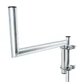 PremiumX Z-Ausleger 50cm Ø 42mm Stahl mit Schellen Antennen-Mast Ausleger Z-Form Halterung für Satellitenschüssel SAT-Spiegel