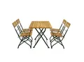 DEGAMO Biergarten - Garnitur MÜNCHEN 5-teilig (4x Stuhl, 1x Tisch 70x110cm), Flachstahl grün + Robinie