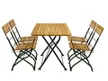 DEGAMO 5-teiliges Biergartenset MÜNCHEN, Gestell grün + Robinie