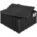 VEVOR ineinandergreifende Drainagematte 31 x 31 cm modulares ineinandergreifende Matten, 12 Stk. zusammensteckbare Drainagematten, rutschfeste schwarze Bodenfliesen & Duschmatte, für Garage Garten