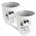United Labels The Peanuts Tasse Snoopy 280 ml, Grau Weiß, Kaffeebecher aus Keramik, Kaffeetasse