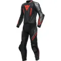 Dainese Laguna Seca 5, Lederkombi 2tlg. perforiert - Schwarz/Grau/Neon-Rot - 50