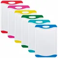 6er-Set Schneidebretter in 6 Farben, antibakteriell, je 29 x 20 cm