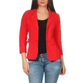 malito more than fashion Jackenblazer malito Damen Blazer in Unifarben, Kurzjacke mit Knopf, Jersey Sakko Sweatjacke in Blazerform Slimfit rot XXL