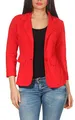 Malito – Damen Blazer unifarben mit Knopf – Sweatblazer mit Revers-Kragen & Zier-Taschen – Kurzjacke im Basic-Look – tailliertes Jersey Sakko 1654 (Rot | Größe XXL)