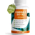 ProFuel Omega-3 D3 + K2 | 90 Kapseln | 600 mg DHA | 300 mg EPA | 1000 IE Vitamin D3 | mit Algenöl | vegan