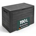 Kreher Kompakte Kissenbox/Aufbewahrungsbox in Anthrazit mit 190 Liter Volumen. Robust, abwaschbar und einfach im Aufbau!
