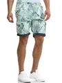 Indicode Herren Albert Cargo Shorts Hawaii | Kurze Hose Bermuda Cargoshorts für Männer Surf Spray, XL