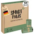SMARTPAWS Hundekotbeutel biologisch abbaubar (heim- kompostierbar)| 120 zertifizierte Kotbeutel für Hunde | Extra starke Hundebeutel für sensible Hunde – Hund