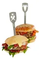 GEFU Hamburger-Spieße TORRO 2er-Set | Edelstahl Burger-Spieße mit Stier & Fleischerbeil Motiv | Fixieren von Burgern & Servieren von Grillspießen