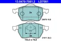 ATE Bremsbelagsatz, Scheibenbremse 13.0470-7081.2 für VW AUDI SKODA SEAT