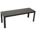 DEGAMO Gartenbank Hockerbank Sorano 2-sitzer 120cm, Gestell Aluminium anthrazit, Sitzfläche Kunstholz dunkelgrau, Outdoor