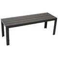 Gartenbank Hockerbank Sitzbank SORANO 120cm ohne Lehne, Alu anthrazit, Kunstholz