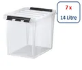7 x Hammarplast SmartStore Classic 11 Box - 14 Liter - 34 x 25 x 27cm - transp.