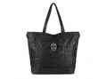 ITALYSHOP24 Schultertasche Damen XXL Totenkopf Shopper Tasche, Skull Optik, als Handtasche & Umhängetasche tragbar