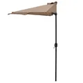 casa.pro Halbschirm Eger Ø300cm Halb-Sonnenschirm Balkonschirm Kurbelschirm Schirm Halbrund Stahl Polyester 160g/m² Beige