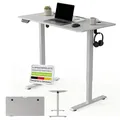 Juskys Höhenverstellbarer Schreibtisch 120x60 cm - Elektrisch stufenlos verstellbar Bürotisch Sitz- & Stehtisch Speicherplatz Memory-Funktion - Weiß