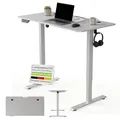 Juskys Höhenverstellbarer Schreibtisch 120x60 cm - Elektrisch stufenlos verstellbar Bürotisch Sitz- & Stehtisch Speicherplatz Memory-Funktion - Weiß
