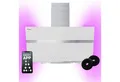 KKT KOLBE Wandhaube Dunstabzugshaube 80cm HERMES8005WM RGBW Ambientebeleuchtung Dunstabzugshaube 80cm HERMES8005WM RGBW Ambientebeleuchtung, Kopffrei / 80cm / Smarte WiFi-App / Weiß / Glas / Schräghaube