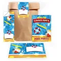 LIMONIA Einladungskarten Pool Party zum Geburtstag Einladungen Karten mit Umschlägen Mitgebsel, Mitgebsel Set mit Schwimmbad Motiv für Kinder Gastgeschenke