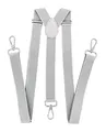 axy Herren Hosenträger mit 3 robusten Karabiner Verschluss 2,5 cm breit Y-Form stufenlos verstellbar (Lichtgrau)