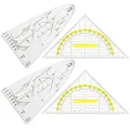 Geodreieck Set, 4 Stück Geodreieck Klein, Geodreieck mit Griff, Geodreieck Flexibel, Parabelschablone Mathe, Geometrie Kurvenschablone, Parabel Lineal, für Studenten Büro Designer Malerei