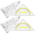 Geodreieck Set, 4 Stück Geodreieck Klein, Geodreieck mit Griff, Geodreieck Fl...