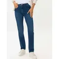 Brax Damen Five-Pocket-Hose Style MARY USED REGULAR BLUE, denim blau, Gr. 36