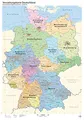 Verwaltungskarte Deutschland, Deutschlandkarte - Bundesländer/Regierungsbezirke/Landkreise, 100 x 70 cm, mit Autobahnen