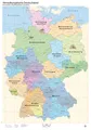 Deutschlandkarte (politisch), Wandkarte Poster, 70 x 100 cm