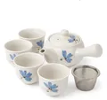 Goodwei Teeservice Japanisches Kyusu Teeset „Rindō“ – Seitengriffkanne mit Sieb, 4 Tassen (5-tlg), 1 Personen, Keramik, handgearbeitet