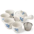 Japanisches Kyusu Teeset „Rindō“ –  Seitengriffkanne mit Edelstahlsieb 4 Tassen