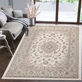 Mazovia Orientalisch Teppich - Traditioneller Teppich für Wohnzimmer, Esszimmer - Orient Teppiche Ornament - ÖKO-TEX Wohnzimmerteppich Creme Ivory - 120 x 170 cm