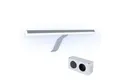 kalb Aufbauleuchte LED Aufbau Spiegelleuchte Lancea 34cm Steckdose & Schalter silbergrau, Mechanischer Schalter, LED, kaltweiß