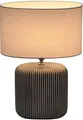 Pauleen Tisch Lampe Leuchte PURE SHINE Keramik Textil grau 37,5x26,5x15,5cm