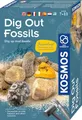 KOSMOS 617226 Fossilien Ausgrabungs-Set, Grabe echte Versteinerungen und Bernstein selbst aus, mit Hammer und Meißel, Experimentierset für Kinder ab 7 Jahre, mehrsprachige Anleitung
