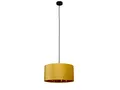 meineWunschleuchte LED Pendelleuchte Vintage mit Lampenschirm Samt Gelb/Gold Ø 40cm