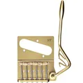 Vega-Trem VT2ND TeleTrem Modern Gold – No-Drill Tremolo für Telecaster-Style Gitarren (modernes 66mm Layout), Patentierte 3 Paar unabhängige Messing-Sättel, spannungsverstellbar