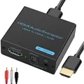 HDMI Audio Extractor 4k HDMI Optisch Splitter Adapter Konverter 3.5 mm Stereo...