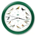 KOOKOO Singvögel Grün, Die Singende Vogeluhr, mit 12 heimischen Singvögeln und echten, natürlichen Vogelstimmen, mit RC Funkquarzwerk