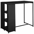 5-tlg. Gartenbar-set Mit Kissen Poly Rattan Schwarz - Vidaxl