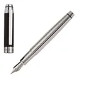 Cerruti 1881 Heritage Füllfederhalter aus Messing in der Farbe Silber-Schwarz, Länge: 14cm, NST0592