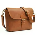 SID & VAIN Schultertasche echt Leder - Handtasche YALE groß - Umhängetasche Damentasche mit Schultergurt - Ledertasche Damen braun handgefertigt