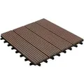 KARAT WPC Klickfliese Royal Wetterbeständige Terrassenfliese Dunkelbraun 30 x 30 cm