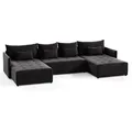 Sofnet Wohnlandschaft, Schwarz, Textil, 7-Sitzer, U-Form,Rechteckig, 365x80x180 cm, Wohnzimmer, Sofas & Couches, Wohnlandschaften, Wohnlandschaften in U-Form