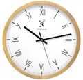 Holzwerk Wanduhr Designer Holz Wand Uhr, römische Ziffern (Nahezu lautloses Uhrwerk, analog, 30 cm)