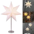 Weihnachtsstern beleuchtet stehend | Fensterstern mit Beleuchtung | Weihnachtsdeko Fenster Beleuchtet | Standleuchte Stern Weihnachten | Weihnachtsdeko Innen | Papierstern beleuchtet | Weihnachtslampe