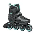 Rollerblade RB 80 W, Inline-Skates für Damen, Urban Inliner, Schwarz/Hellblau, 39